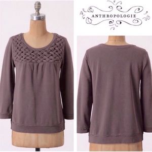 ANTHROPOLOGIE French and Fishtail Braided Top by Saturday Sunday Size S